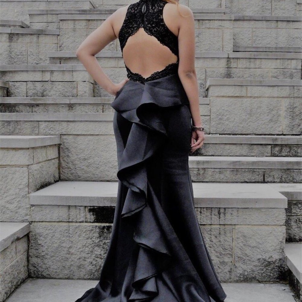 Black lace Dress; Evening Gown, Prom